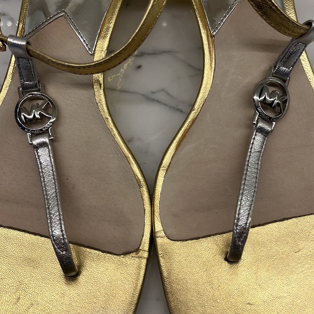 Michael Kors Gold and Silver Strappy Sandals - Picture 3 of 8